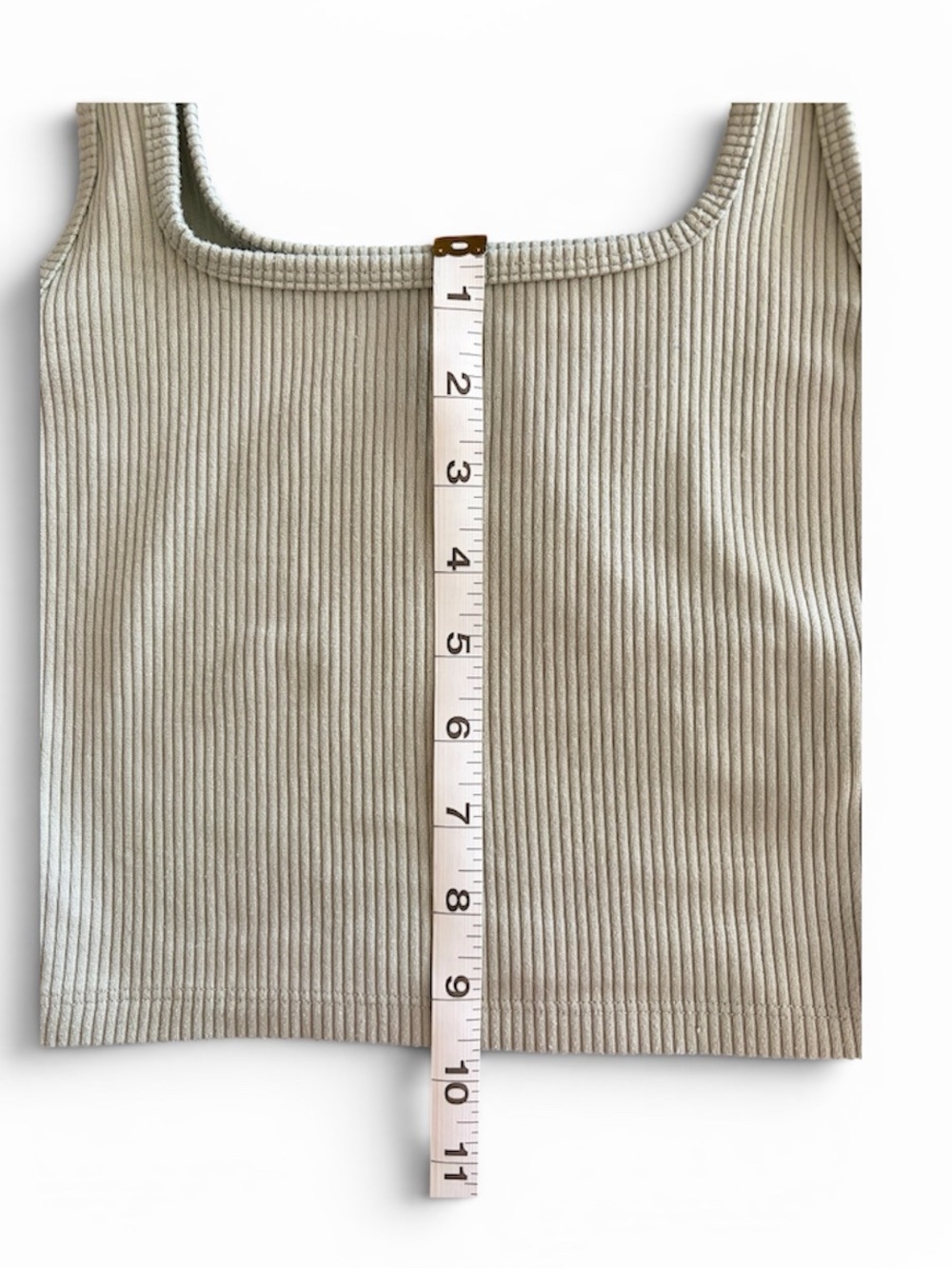 Hollister Women’s Ribbed Square-Neck Crop Top - Pale green Sz XS - Picture 3 of 4